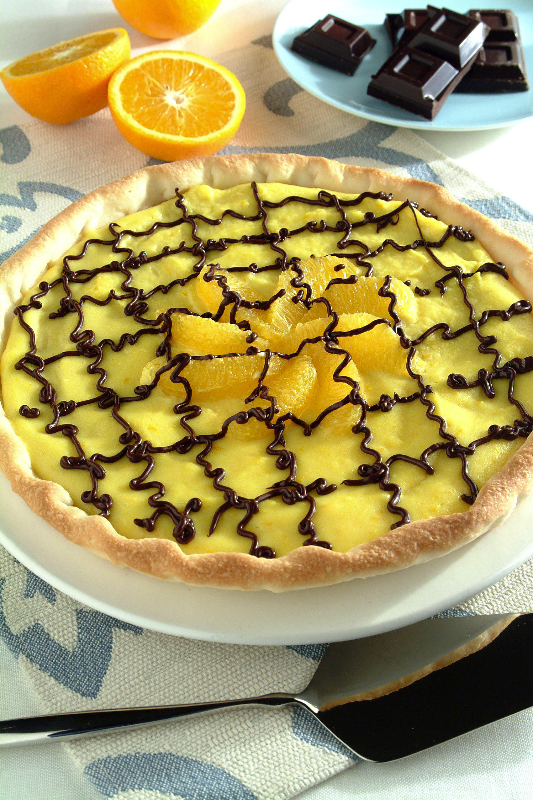 Ricetta Crostata Con Crema Dolce Di Arance E Griglia Di Cioccolato Donna Moderna