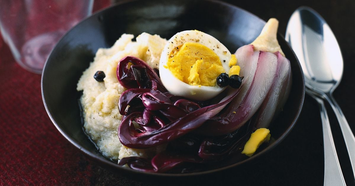 Ricetta Polenta Bianca Con Radicchio All'aceto E Uova Sode - Donna Moderna