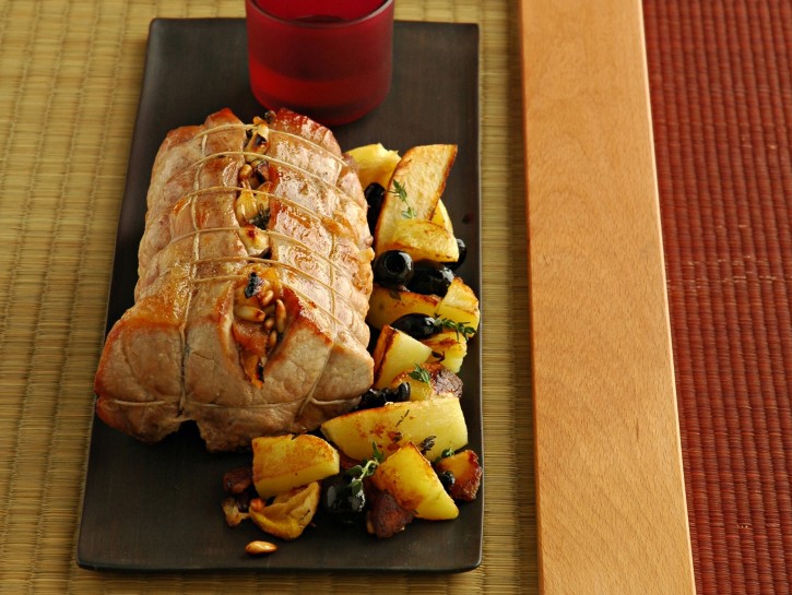 Ricetta Arrosto di maiale al timo ripieno di mele e pere ...