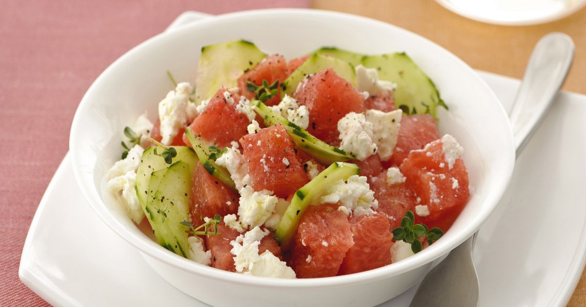 Ricetta Insalata di anguria, cetriolo e feta - Donnamoderna