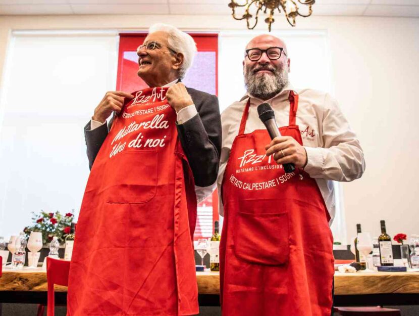 Nico Acampora di PizzAut con il presidente della Repubblica, Sergio Mattarella