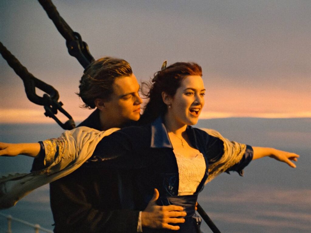 Leonardo DiCaprio e Kate Winslet nel film Titanic