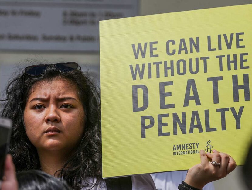 Manifestante contro la pena di morte