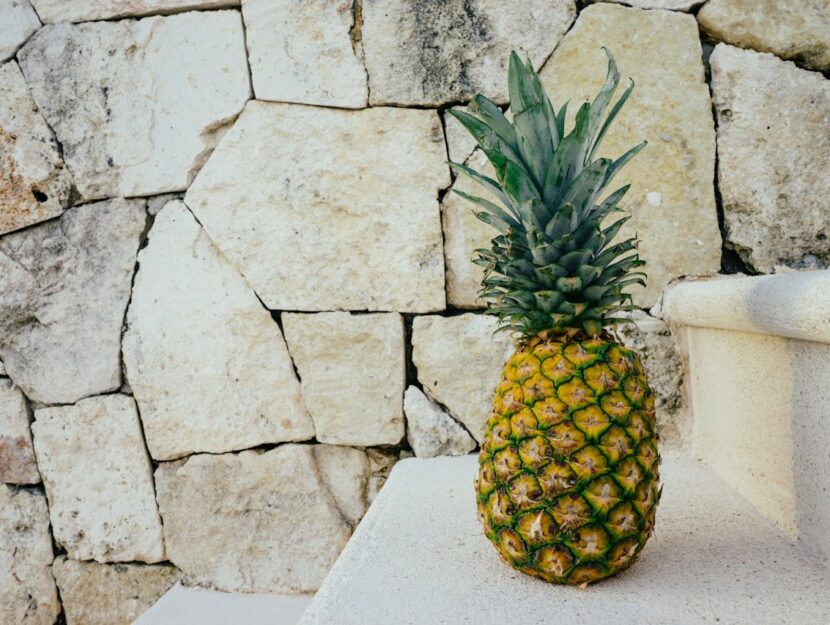 ananas poggiato sulle scale