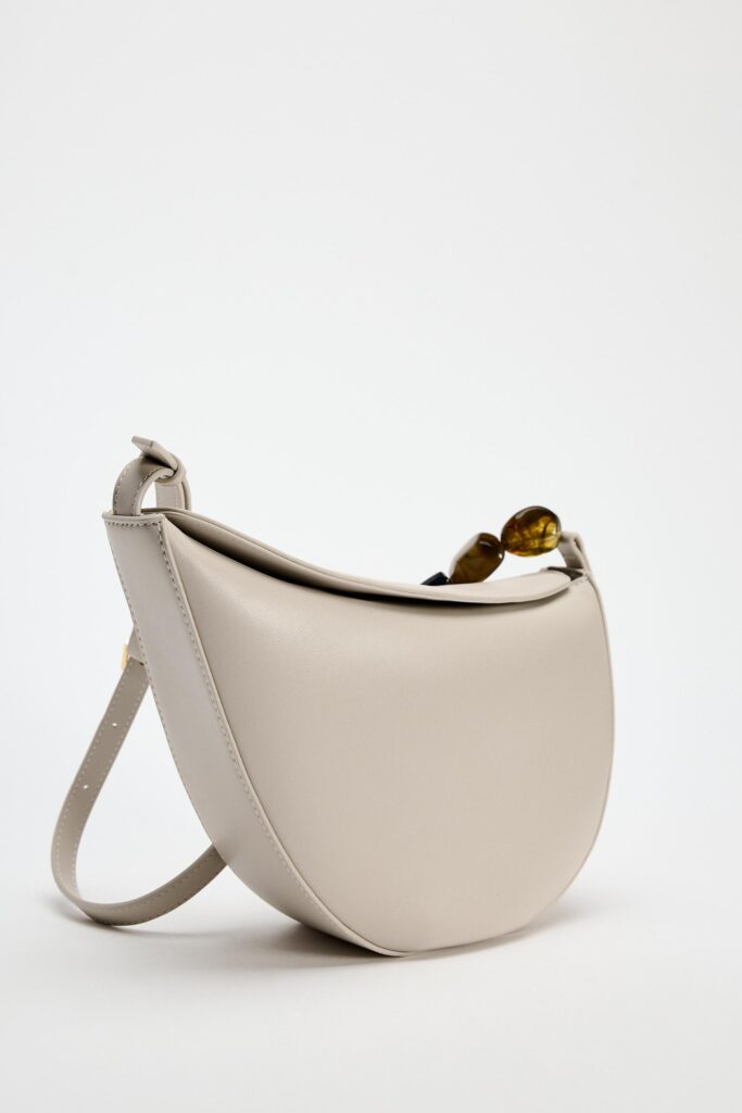 borsa beige con tracolla