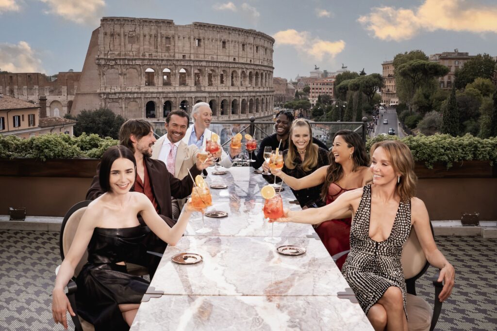 Il cast di Emily in Paris a Roma