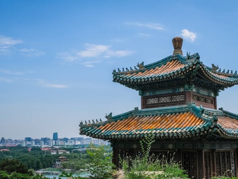 vista di un palazzo antico in Cina