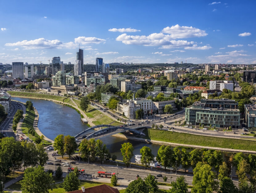 vista dall'alto di Vilnius