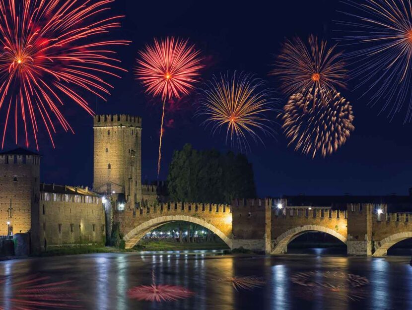 Fuochi d'artificio di fine anno a Verona