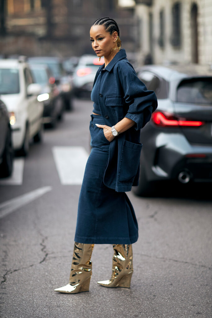 idee look di Natale in denim