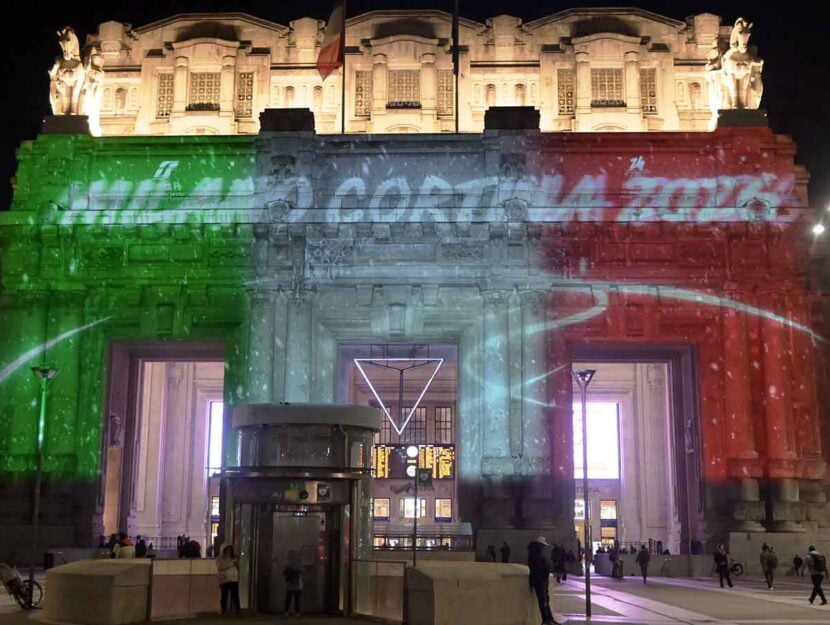 Milano-Cortina, stazione centrale illuminata