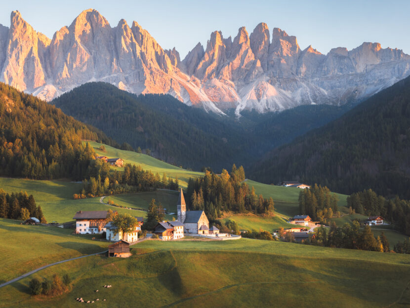 scorcio di Val di Funes nelle Dolomiti in Trentino