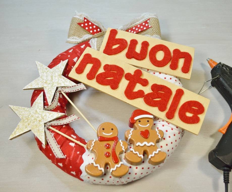 Ghirlanda natalizia da 30 cm con palline e fiocco, decorazione natalizia,  ghirlanda natalizia per porta con campanelli, ghirlanda di buon Natale